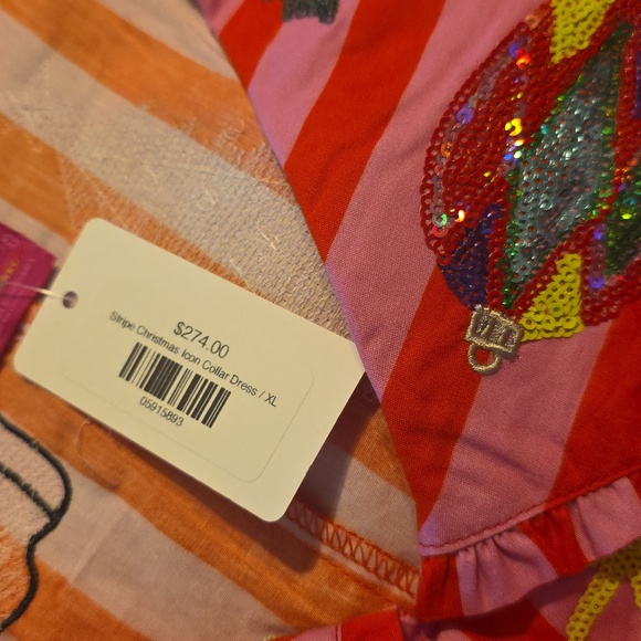 Queen Of Sparkles Red & Pink Stripe Christmas Icon Dress XL - Picture 4 of 5